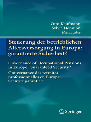 cover image of Steuerung der betrieblichen Altersversorgung in Europa